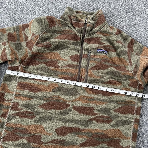 Patagonia Pullover Mens Large Green Camo Better Sweater 1/4 Zip Fleece - Picture 6 of 9